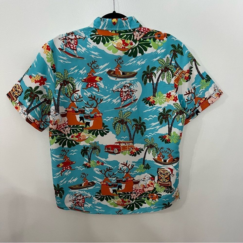 SSLR Surfs Up Santa Ugly Christmas Hawaiian Shirt‎ -- M - Picture 5 of 13